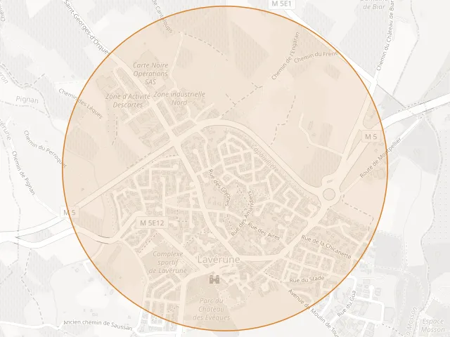 Secteur approximatif du bien : Lavérune