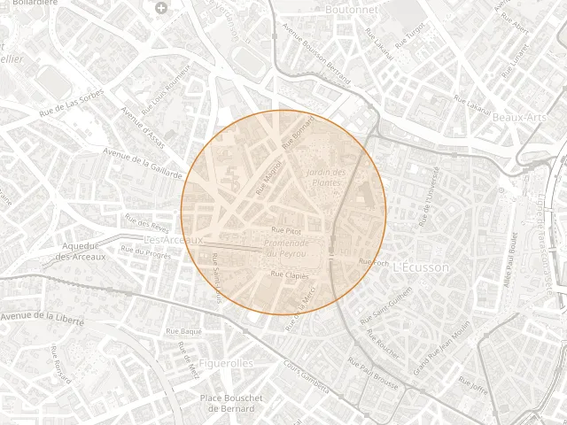 Secteur approximatif du bien : Écusson · Montpellier